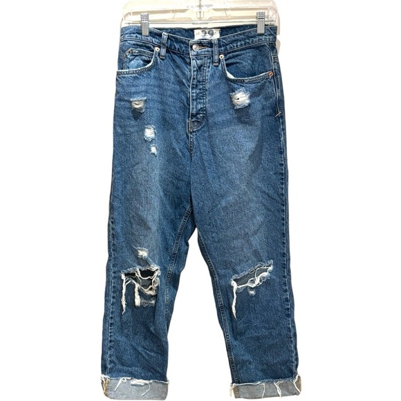 Free People Georgine Mom Jean Button Fly High Rise Size 29 - Picture 2 of 2